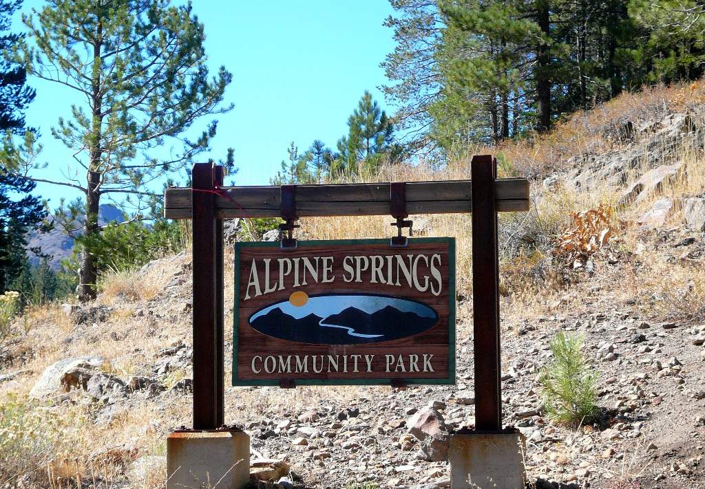 alpine springs sign alpine meadows, ca